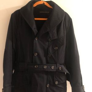 Nicholas K jet blackovercoat. Size Small.